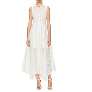 Marissa Webb White Magdalena Eyelet Belted Dress XS
